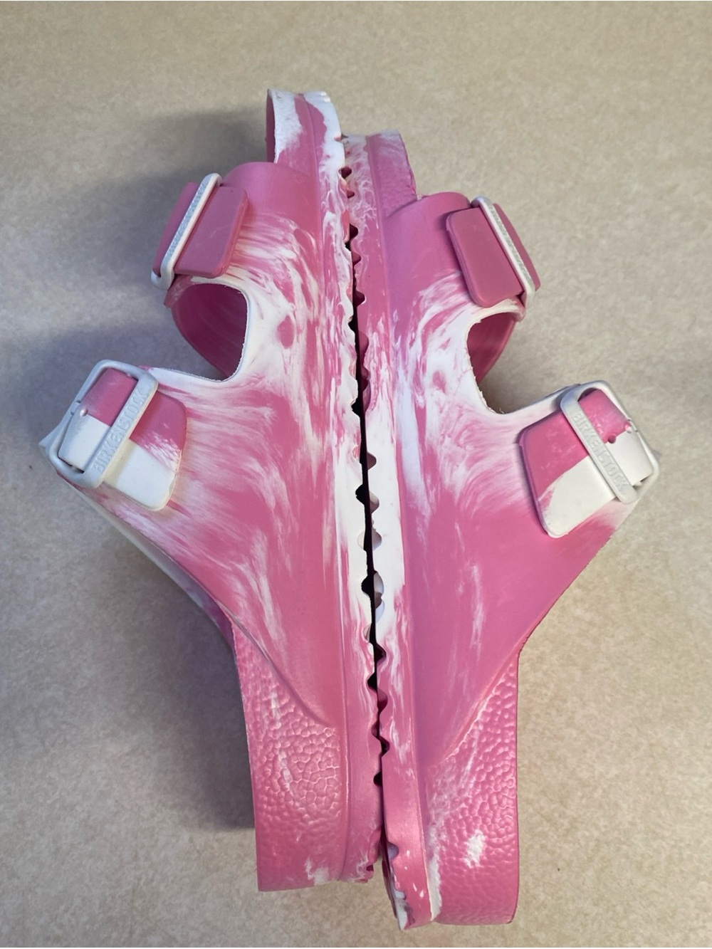 Birkenstock Pink and White Two-Tone EVA Arizona Sandals Size 10 - Picture 7 of 8